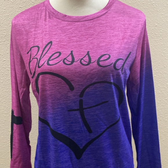 New in bag. Blessed multi colored Blessed long sleeve T-shirt. - Picture 4 of 6